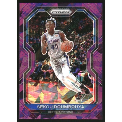 2020-21 Panini Prizm Prizms Purple Ice #58 Sekou Doumbouya