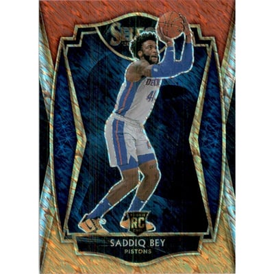 2020-21 Select Prizms Red White Orange Shimmer #175 Saddiq Bey