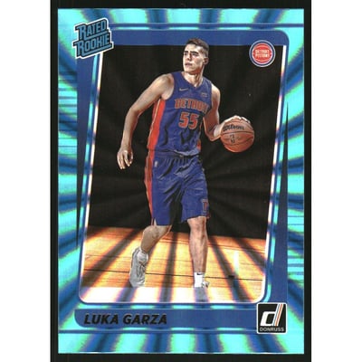 2021-22 Donruss Holo Teal Laser #214 Luka Garza RR