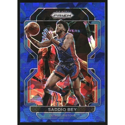 2021-22 Panini Prizm Prizms Blue Ice #193 Saddiq Bey