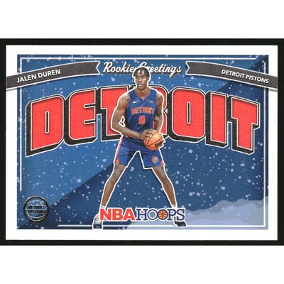 2022-23 Hoops Rookie Greetings Winter #13 Jalen Duren