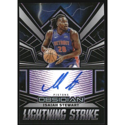 2022-23 Panini Obsidian Lightning Strike Signatures Electric Etch Purple #13 Isaiah Stewart