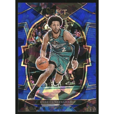 2022-23 Select Prizms Blue Cracked Ice #18 Cade Cunningham