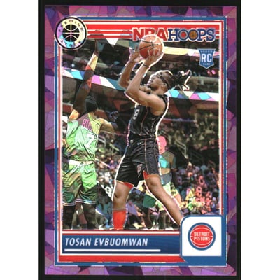 2023-24 Hoops Premium Stock Purple Ice Prizm #133 Tosan Evbuomwan