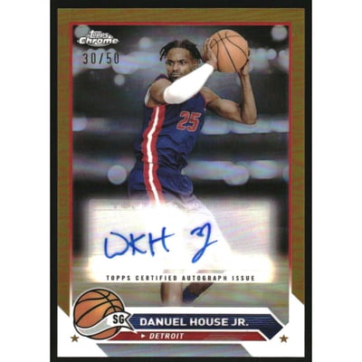 2023-24 Topps Chrome Autographs Gold Refractors #CGDHO Danuel House Jr.