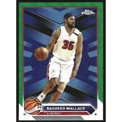 2023-24 Topps Chrome Green Refractors #19 Rasheed Wallace