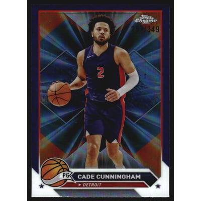 2023-24 Topps Chrome Purple Refractors #107 Cade Cunningham