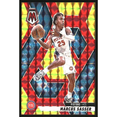 2024-25 Panini Mosaic Mosaic Choice Fusion Red and Yellow #78 Marcus Sasser