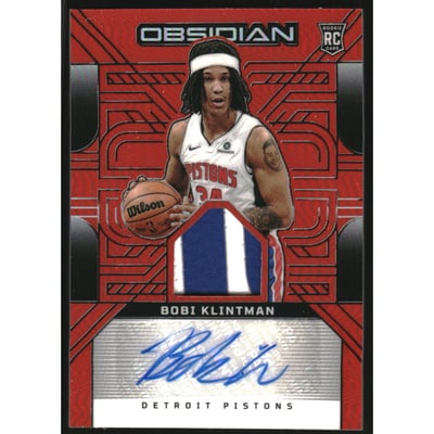 2024-25 Panini Obsidian Rookie Jersey Ink Electric Etch Orange Flood #37 Bobi Klintman