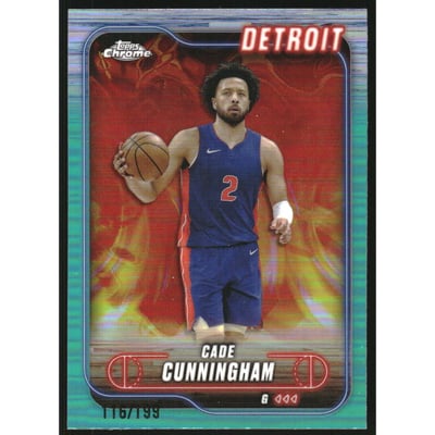 2024-25 Topps Chrome Aqua Refractors #18 Cade Cunningham