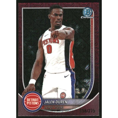 2025-26 Bowman Chrome Burgundy Mojo Refractors #BCV75 Jalen Duren