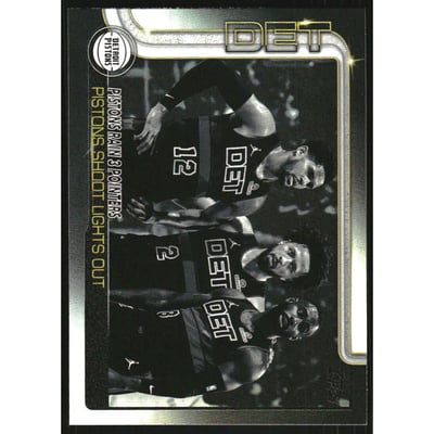 2025-26 Topps Blackout #279 PIstins Rain 3 Pointers/Tobias Harris/Cade Cunningham/Tim Hardaway Jr