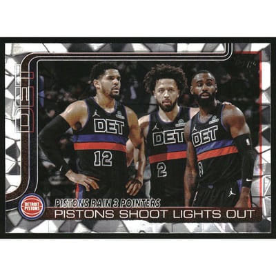 2025-26 Topps Diamante #279 PIstins Rain 3 Pointers/Tobias Harris/Cade Cunningham/Tim Hardaway Jr