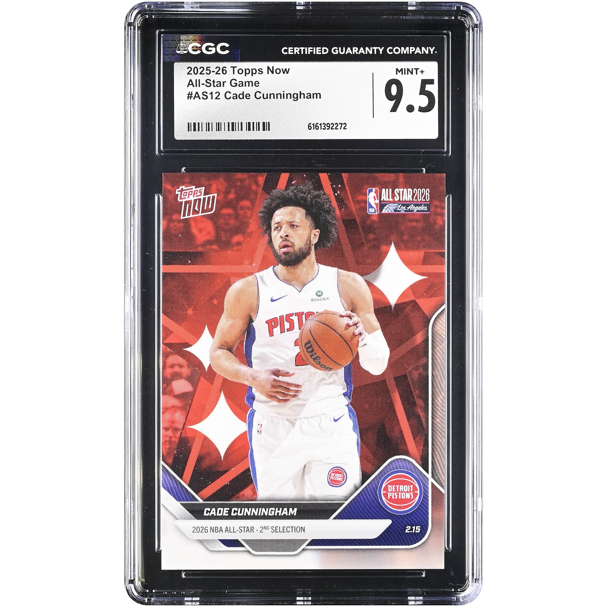 Carte Cade Cunningham Detroit Pistons 2025-26 Topps Now All-Star Game #AS12 authentifiée CGC 9.5