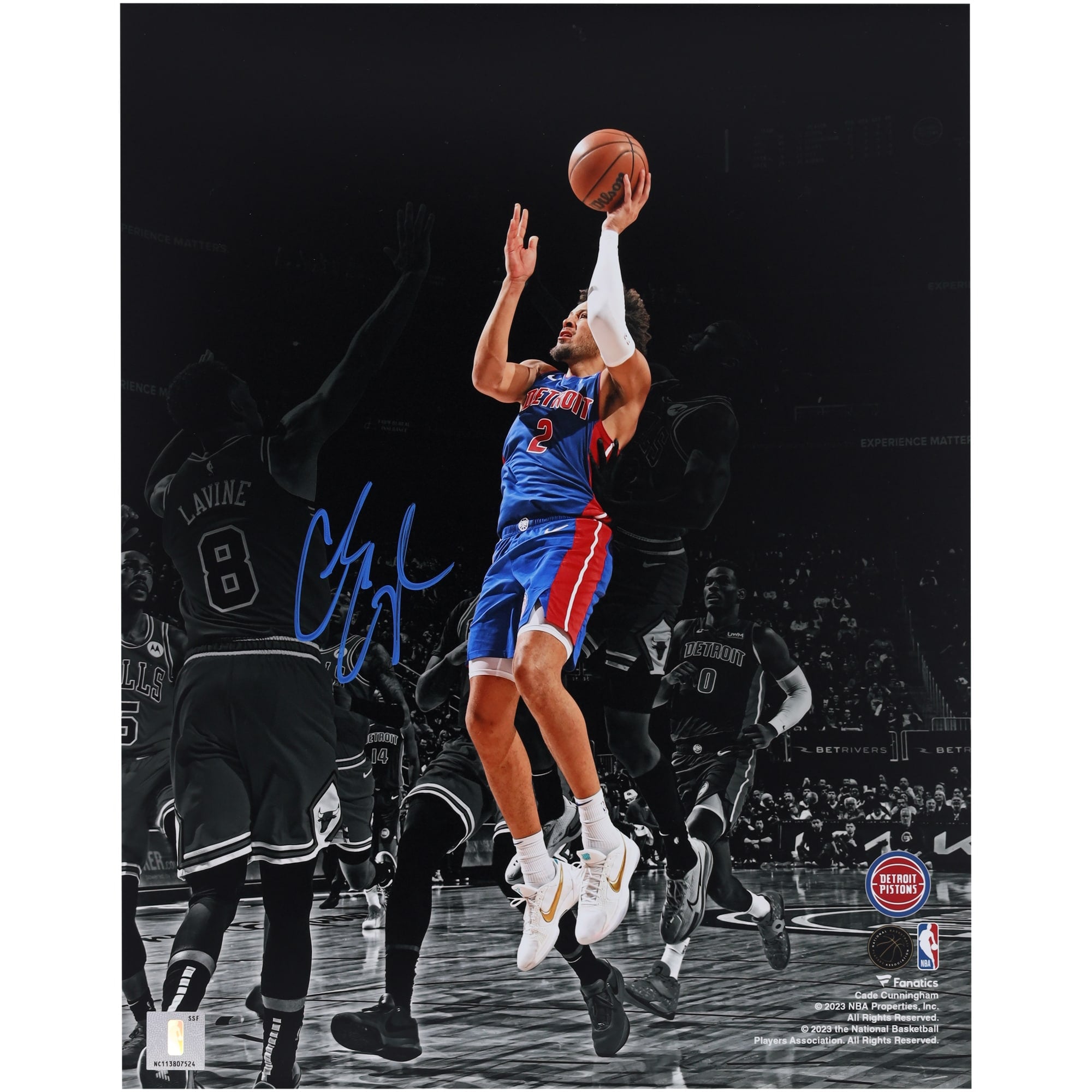 Cade Cunningham Detroit Pistons autographié 11"x 14" à partir de la photo phare du début de la saison