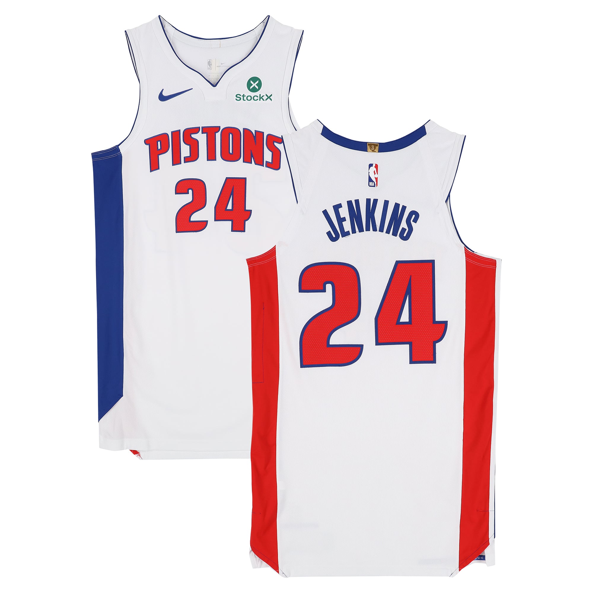 Daniss Jenkins Detroit Pistons Game-Used #24 White Nike Jersey Worn During Games Played on April 25, 27, and 29, 2026 - Size 46+6