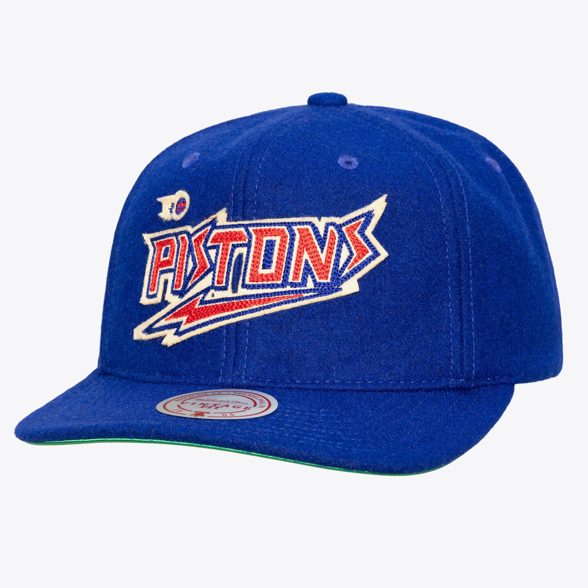 Detroit Pistons Blue Hardwood Classics Retro Roots Melton Strapback Hat
