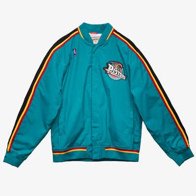 Detroit Pistons Mitchell & Ness 97-98 Authentic Warm Up Jacket - Teal - Mens