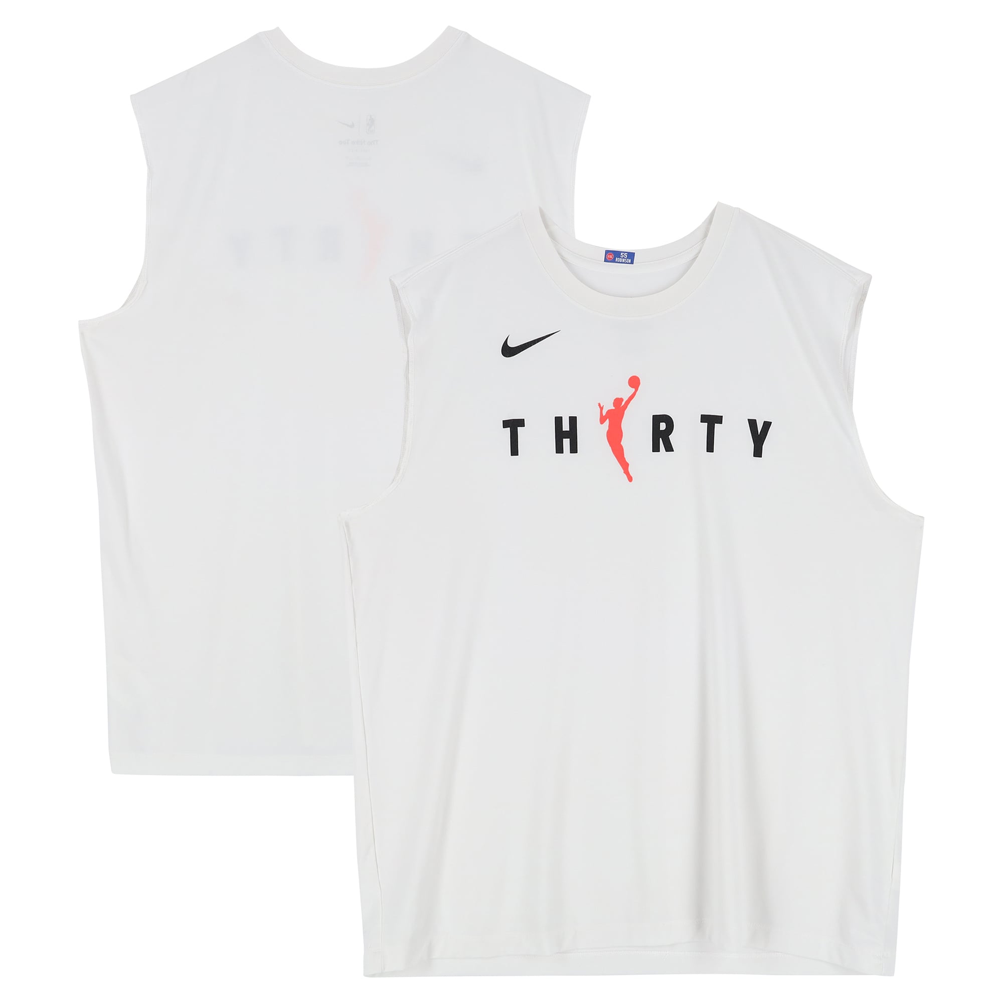 Maillot sans manches blanc Nike officiel des Detroit Pistons (WNBA) pour la saison NBA 2025-2026