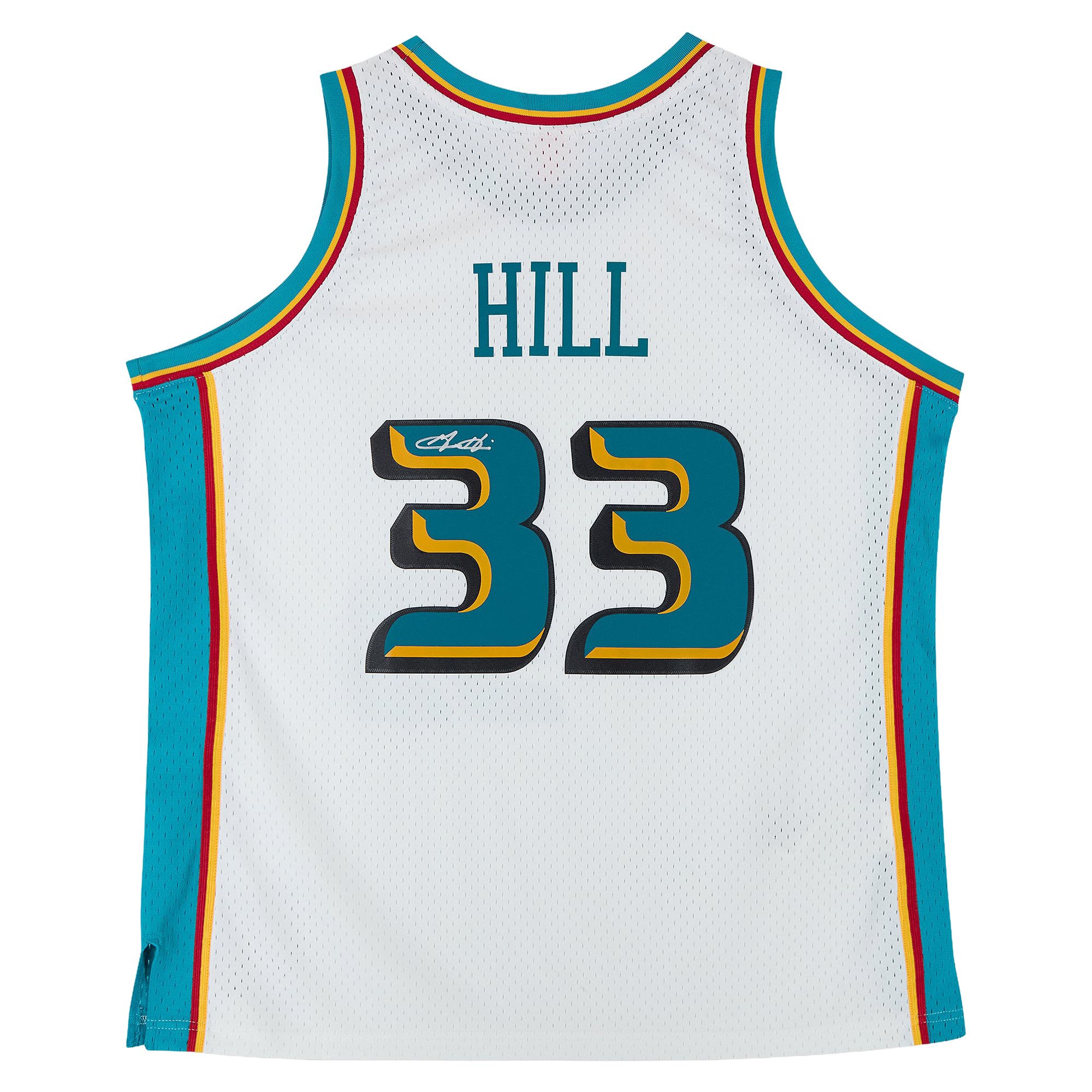 Grant Hill Detroit Pistons Autographed White Mitchell & Ness 1998 Swingman Jersey