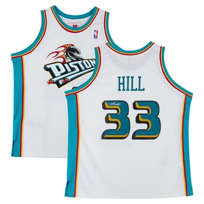 Grant Hill Detroit Pistons Autographed Fanatics Authentic White Mitchell & Ness 1998 Swingman Jersey