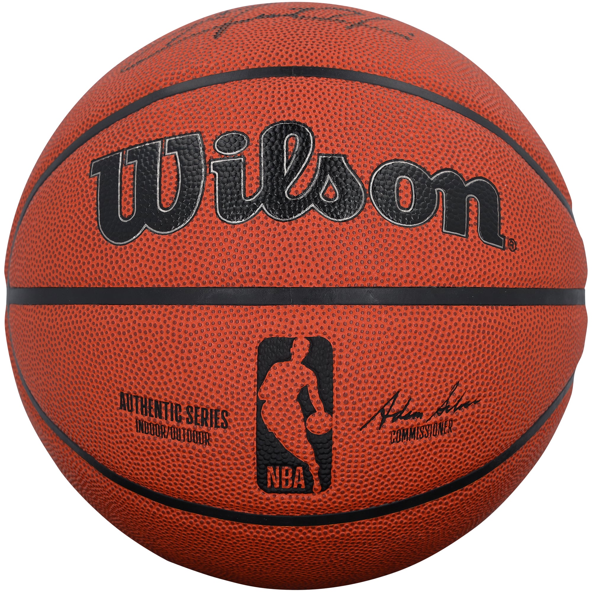 Ballon de basket-ball Wilson Authentic Series autographié par Grant Hill, Detroit Pistons, pour intérieur/extérieur.