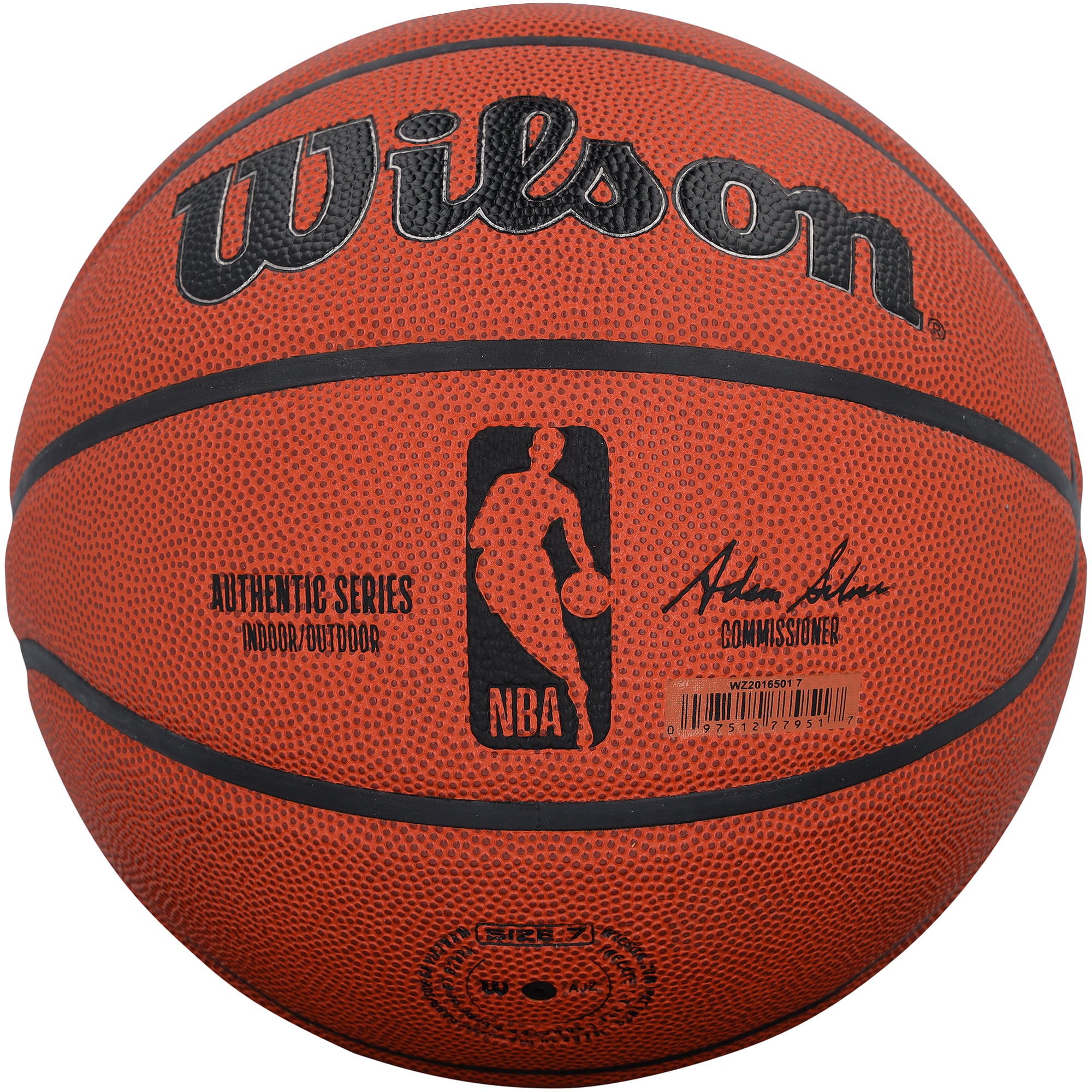 Ballon de basket-ball Wilson Authentic Series autographié par Grant Hill, Detroit Pistons, pour intérieur/extérieur.