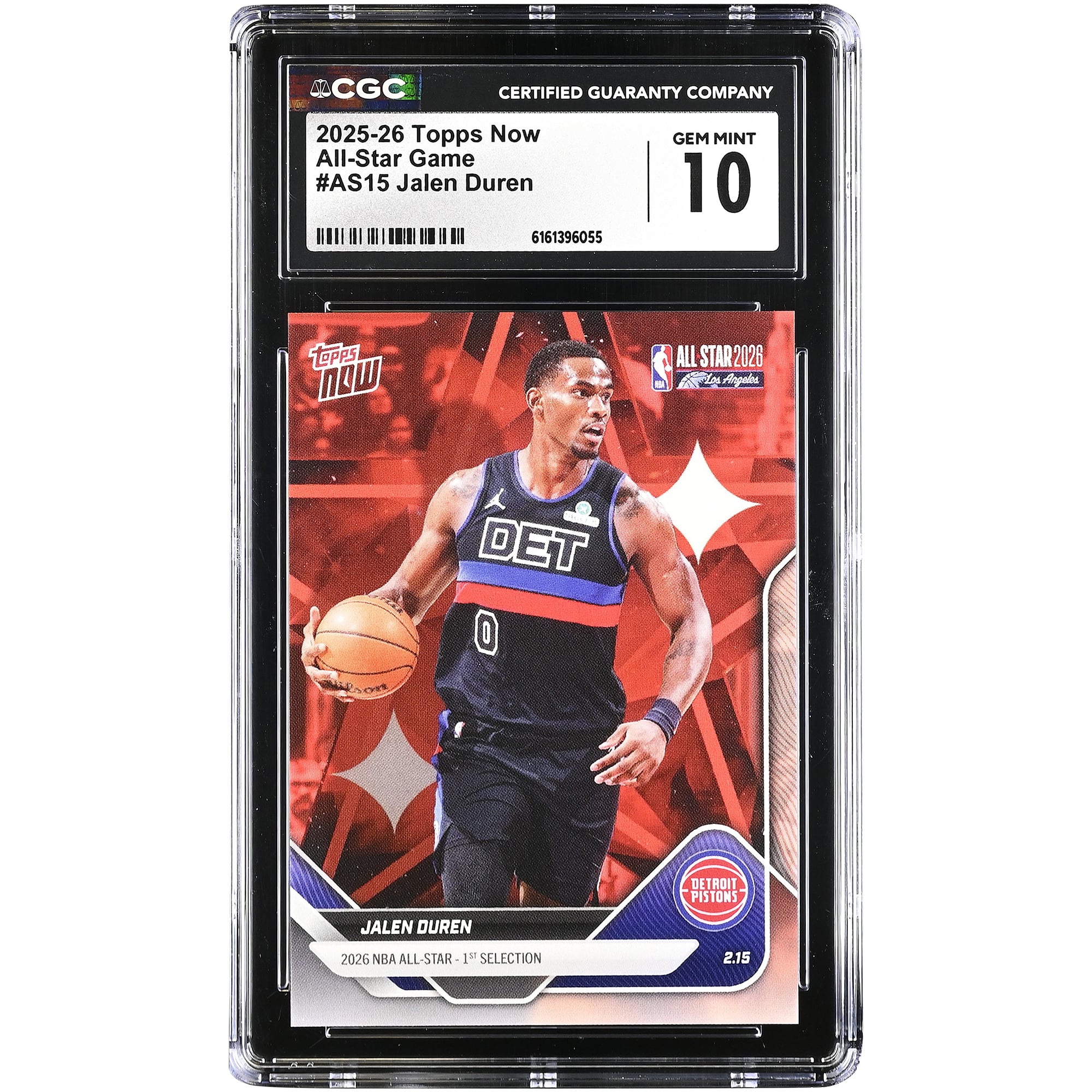 Jalen Duren Detroit Pistons 2025-26 Topps Now All-Star Game #AS15 CGC Authenticated Card