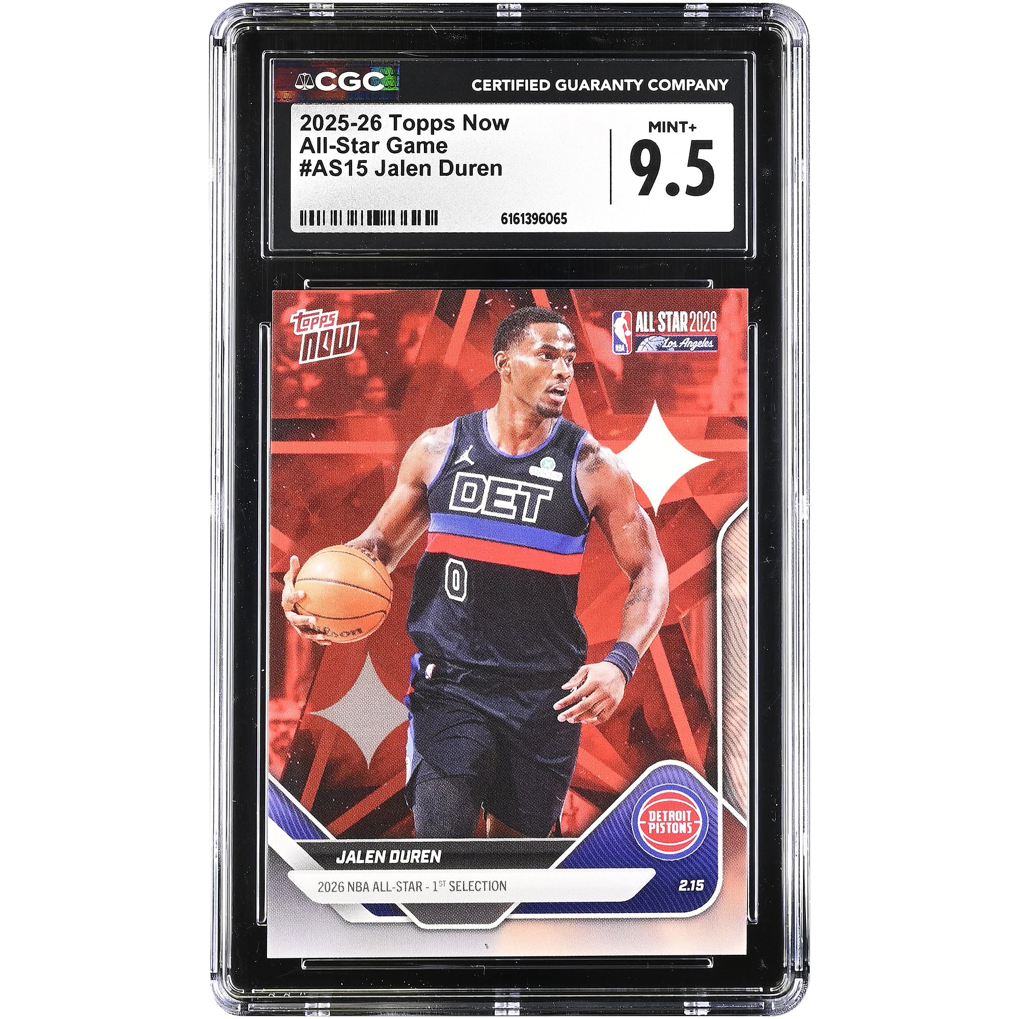 Carte Jalen Duren Detroit Pistons 2025-26 Topps Now All-Star Game #AS15 authentifiée CGC 9.5