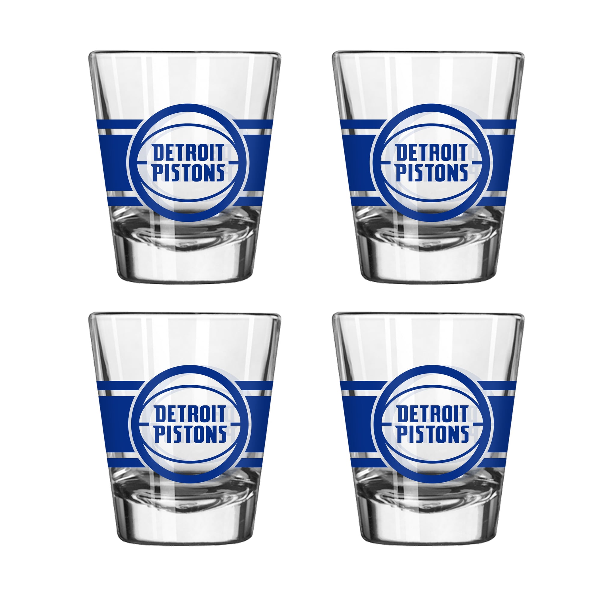 Logo Brands Detroit Pistons Four-Piece Stripe Shot Glass Set