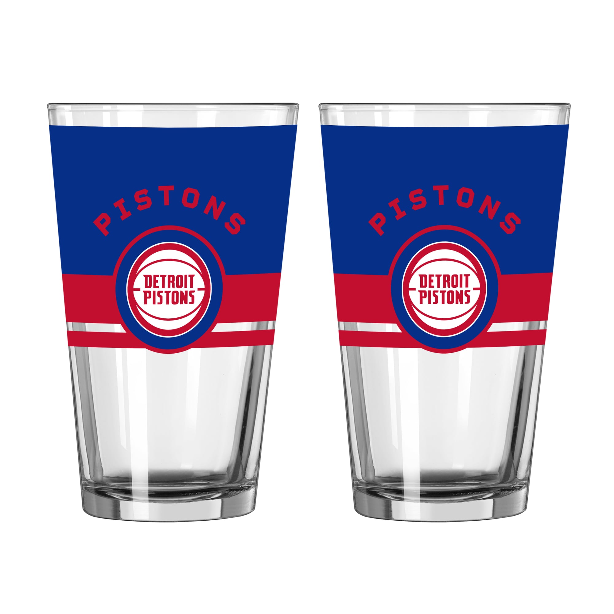 Ensemble de deux verres à bière Horizon de 473 ml (16 oz) Logo Brands Detroit Pistons