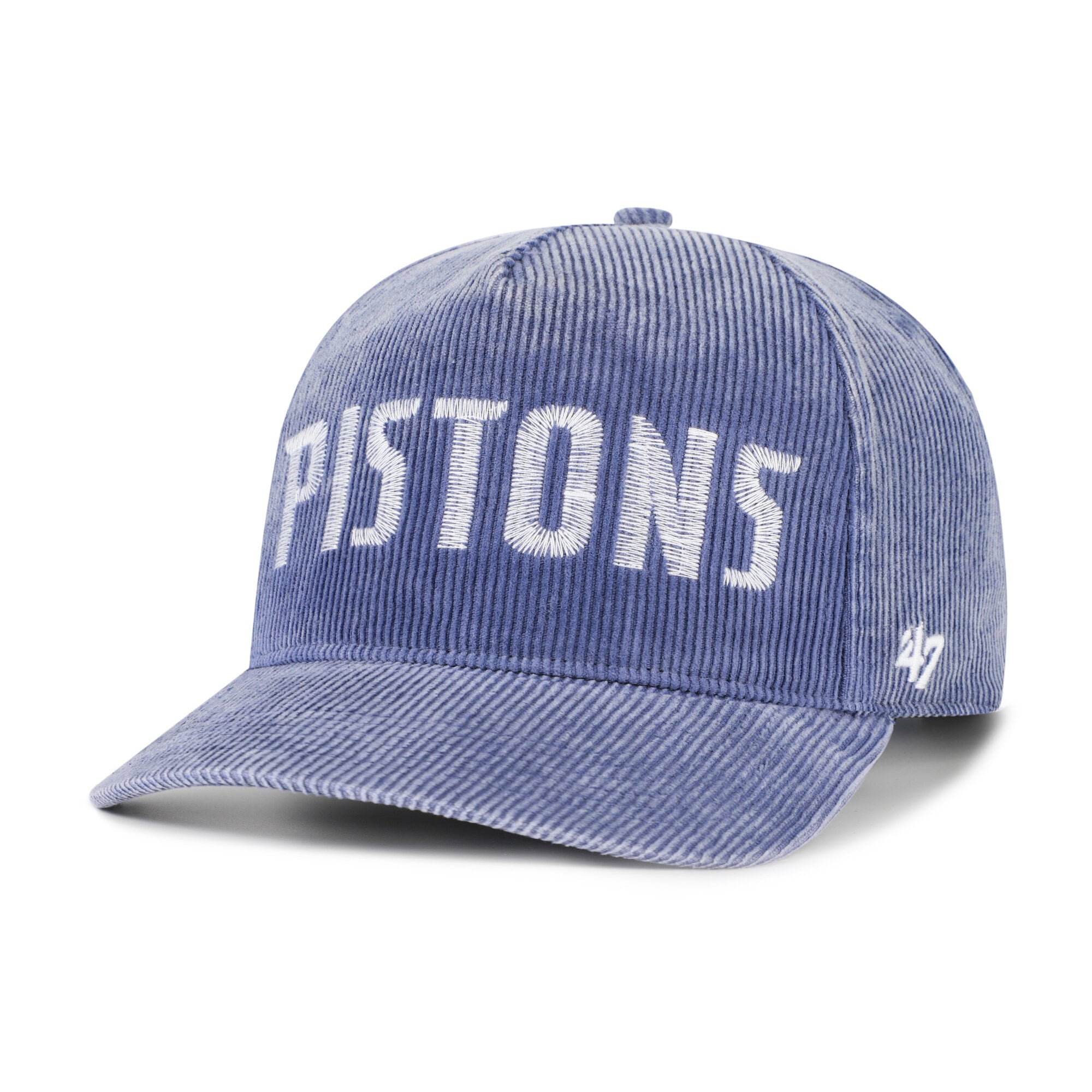 Men's '47 Blue Detroit Pistons Reclaim Snow Wash Corduroy Adjustable Hitch Hat
