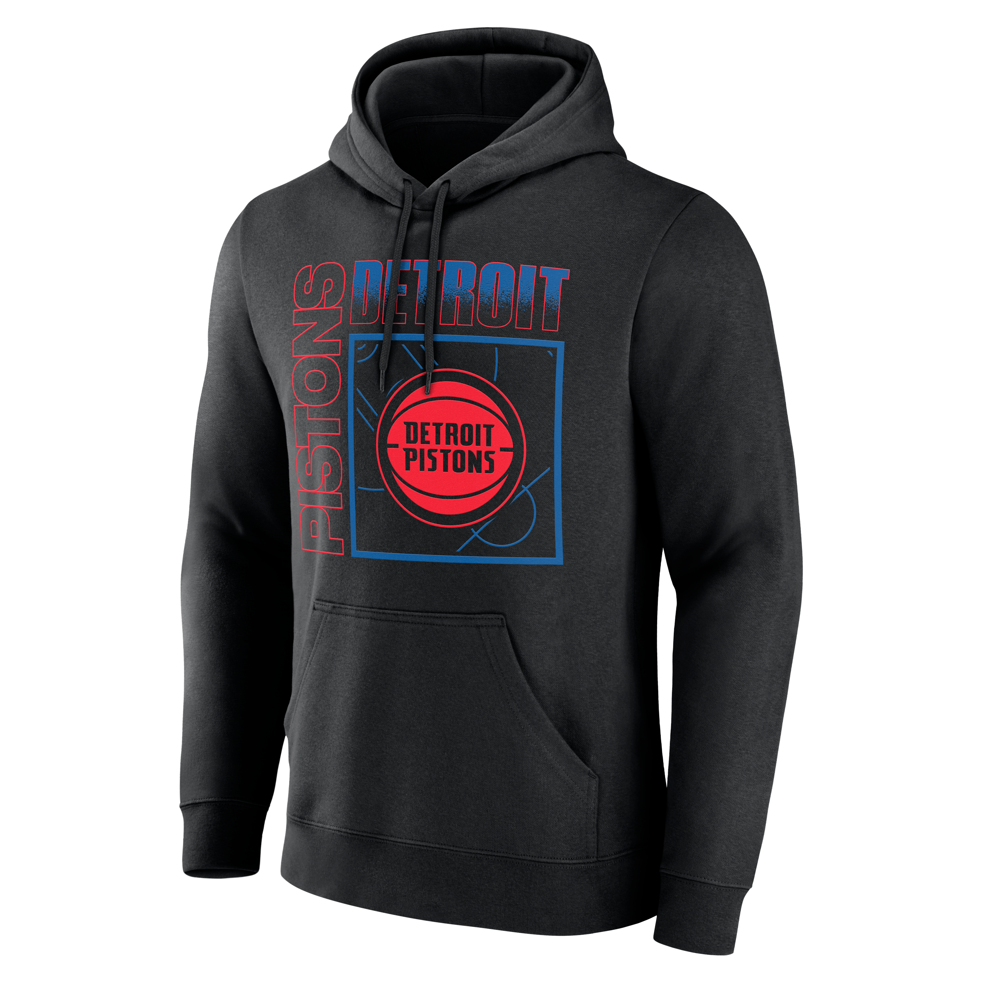 Sweat à capuche noir pour homme Detroit Pistons Home Court Pop personnalisé avec nom et numéro