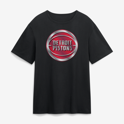 Detroit Pistons  Metallic Mascot T-Shirt - Black
