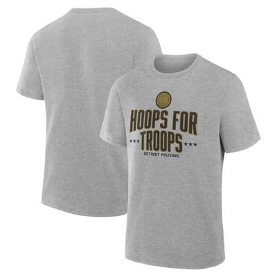 Detroit Pistons Hoops For Troops T-Shirt - Gray