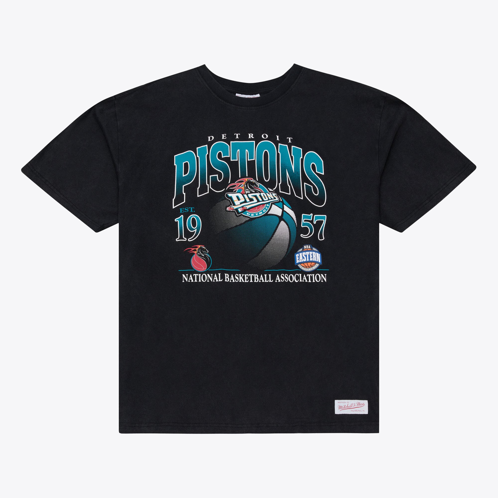 Men's Mitchell & Ness Black Detroit Pistons Core Graphic T-Shirt