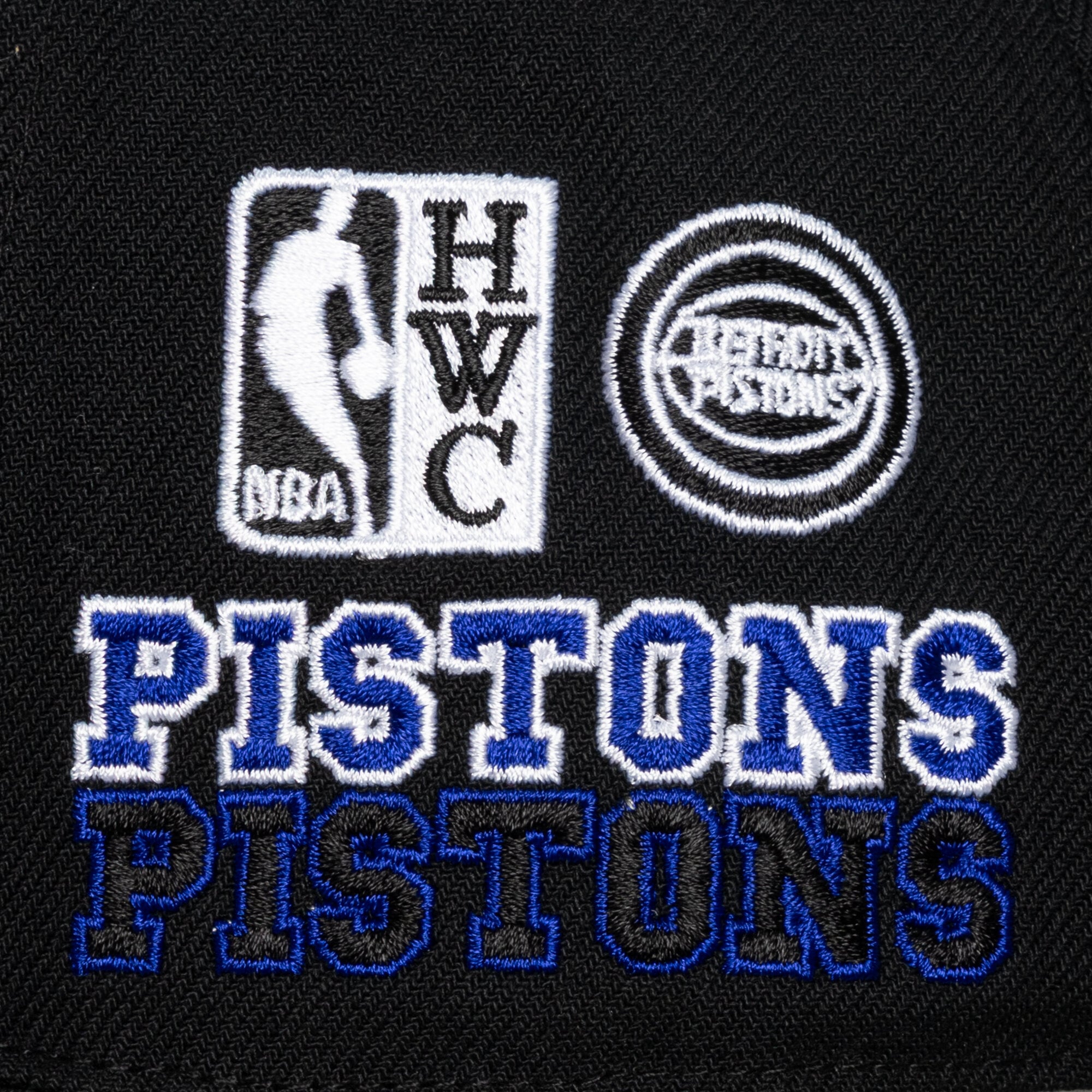 Casquette snapback Mitchell & Ness Triple Check Pro noire Detroit Pistons Hardwood Classics pour homme