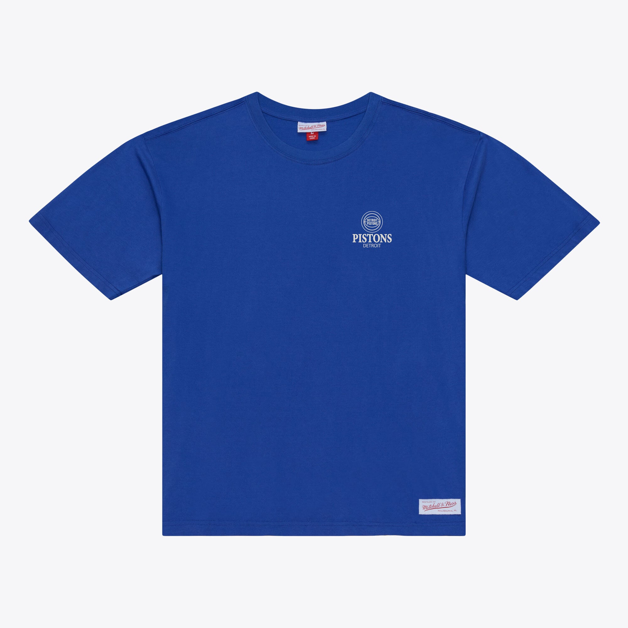 T-shirt Mitchell & Ness bleu Detroit Pistons Core Essentials pour homme