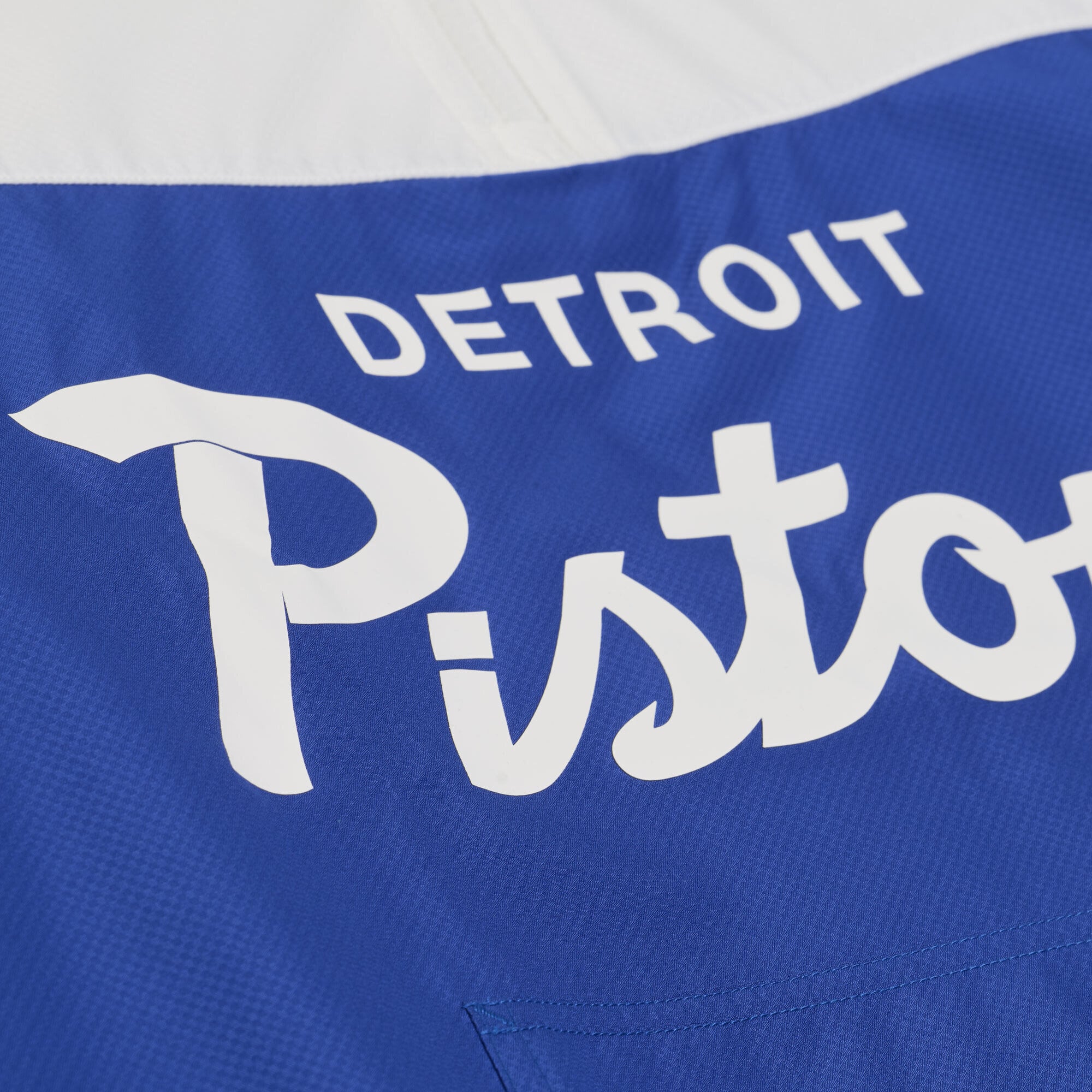 Men's Mitchell & Ness  Blue Detroit Pistons Head Coach Lightweight Anorak Quarter-Zip Windbreaker