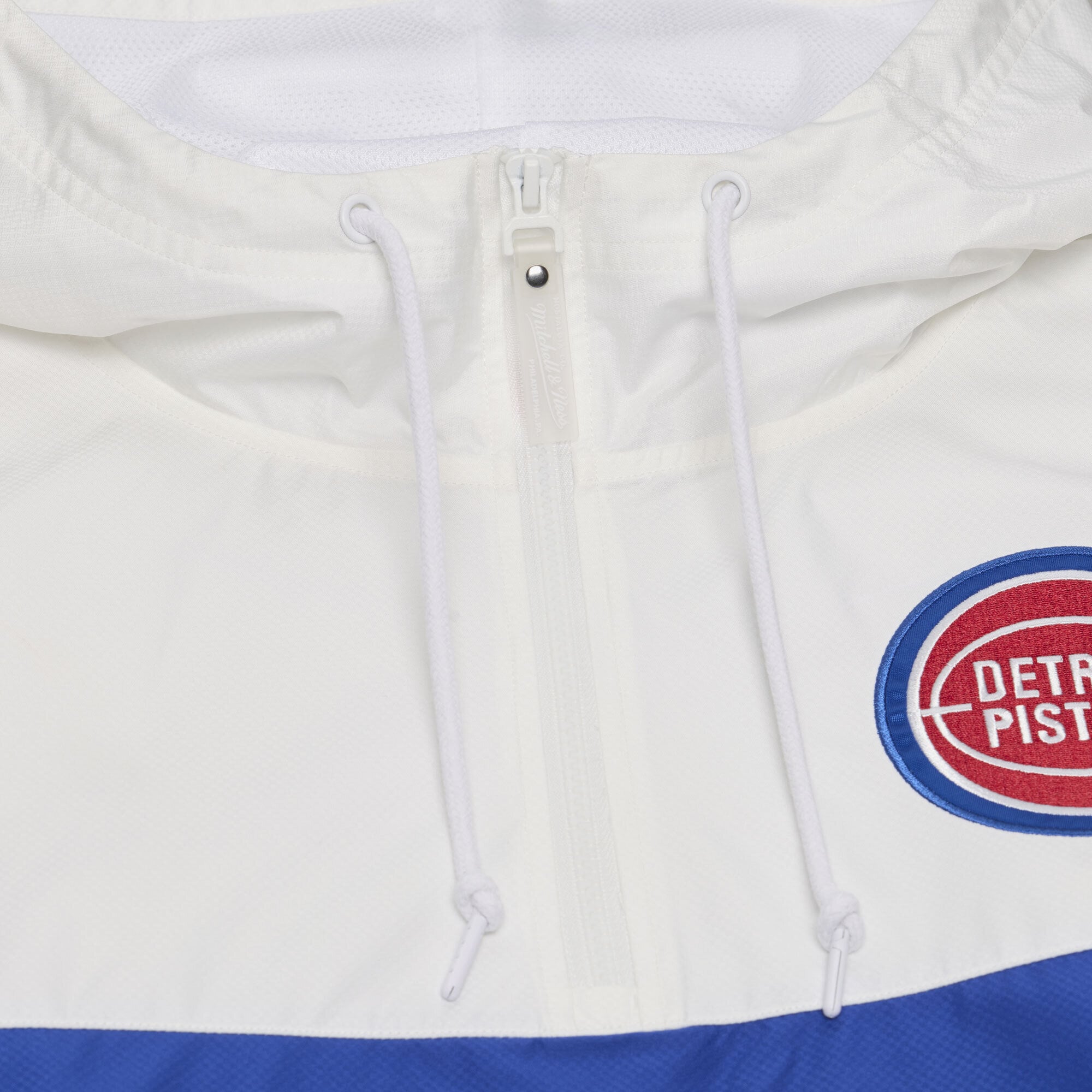 Men's Mitchell & Ness  Blue Detroit Pistons Head Coach Lightweight Anorak Quarter-Zip Windbreaker