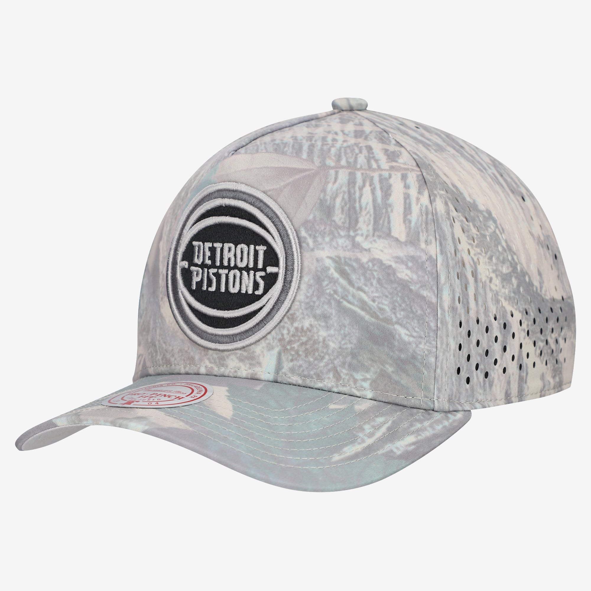 Men's Detroit Pistons Mitchell & Ness Camo Pro Pinch Adjustable Hat