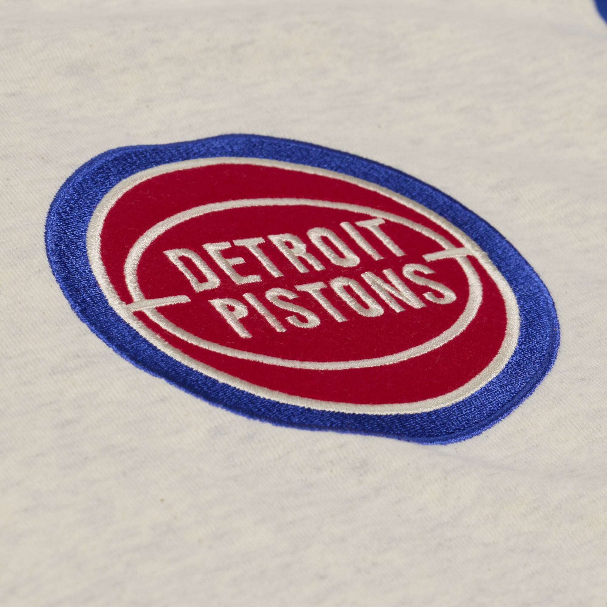 Men's Mitchell & Ness  Cream Detroit Pistons French Terry Hoodie