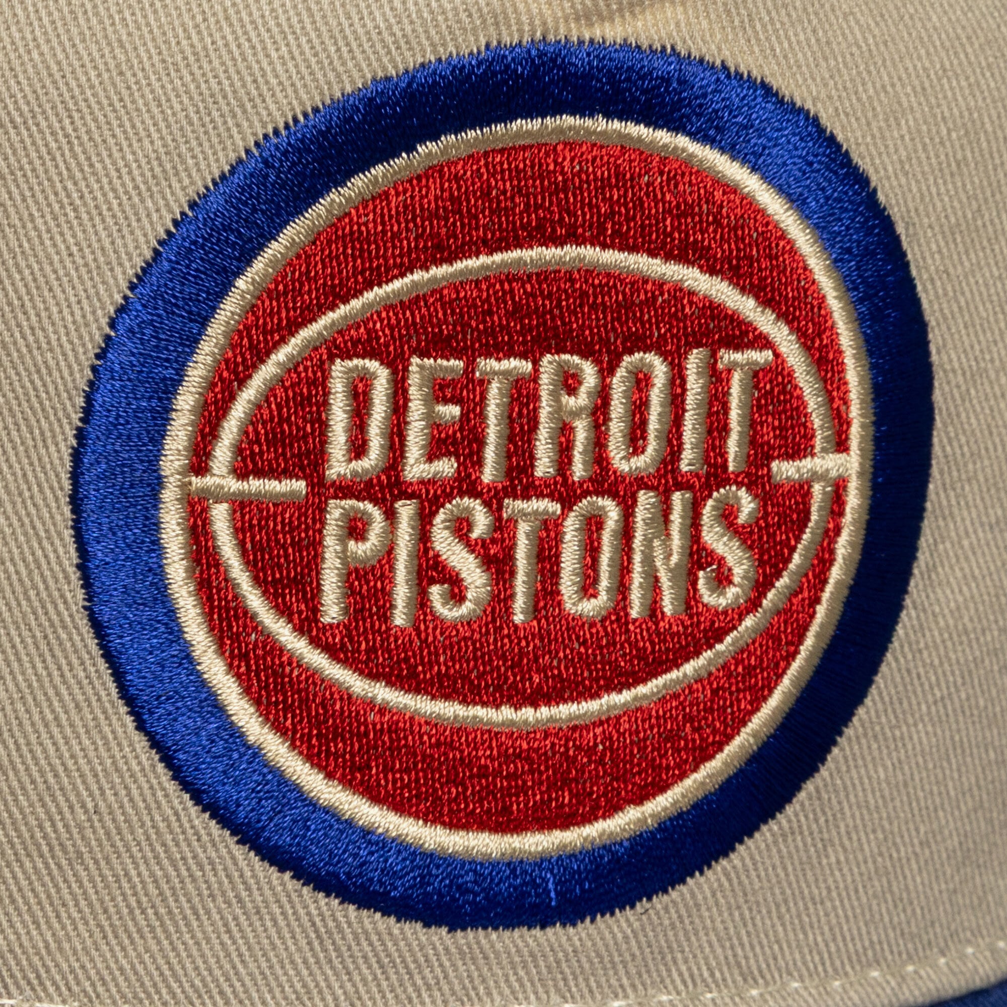 Men's Mitchell & Ness Cream Detroit Pistons Hardwood Classics Retro Roots Snapback Hat