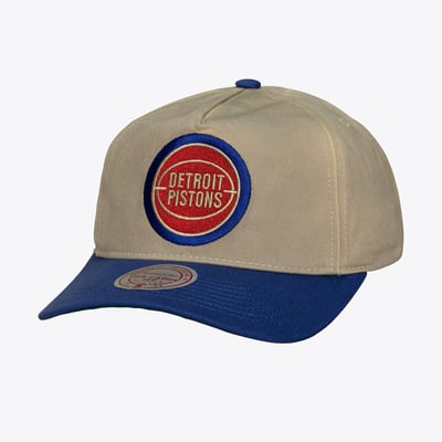 Detroit Pistons Mitchell & Ness Hardwood Classics Retro Roots Snapback Hat - Cream
