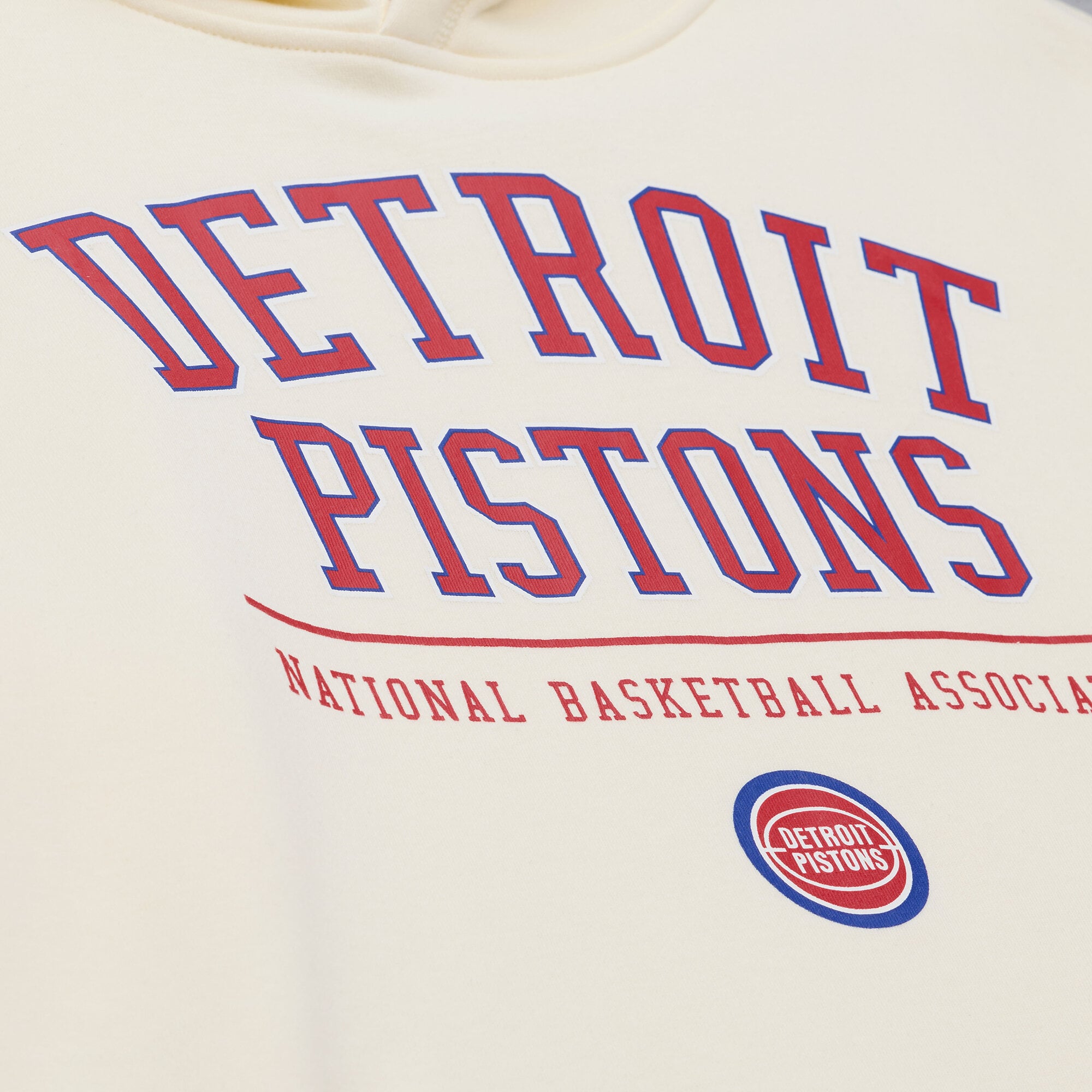 Men's Mitchell & Ness Cream Detroit Pistons Walk-Off Fleece Hoodie
