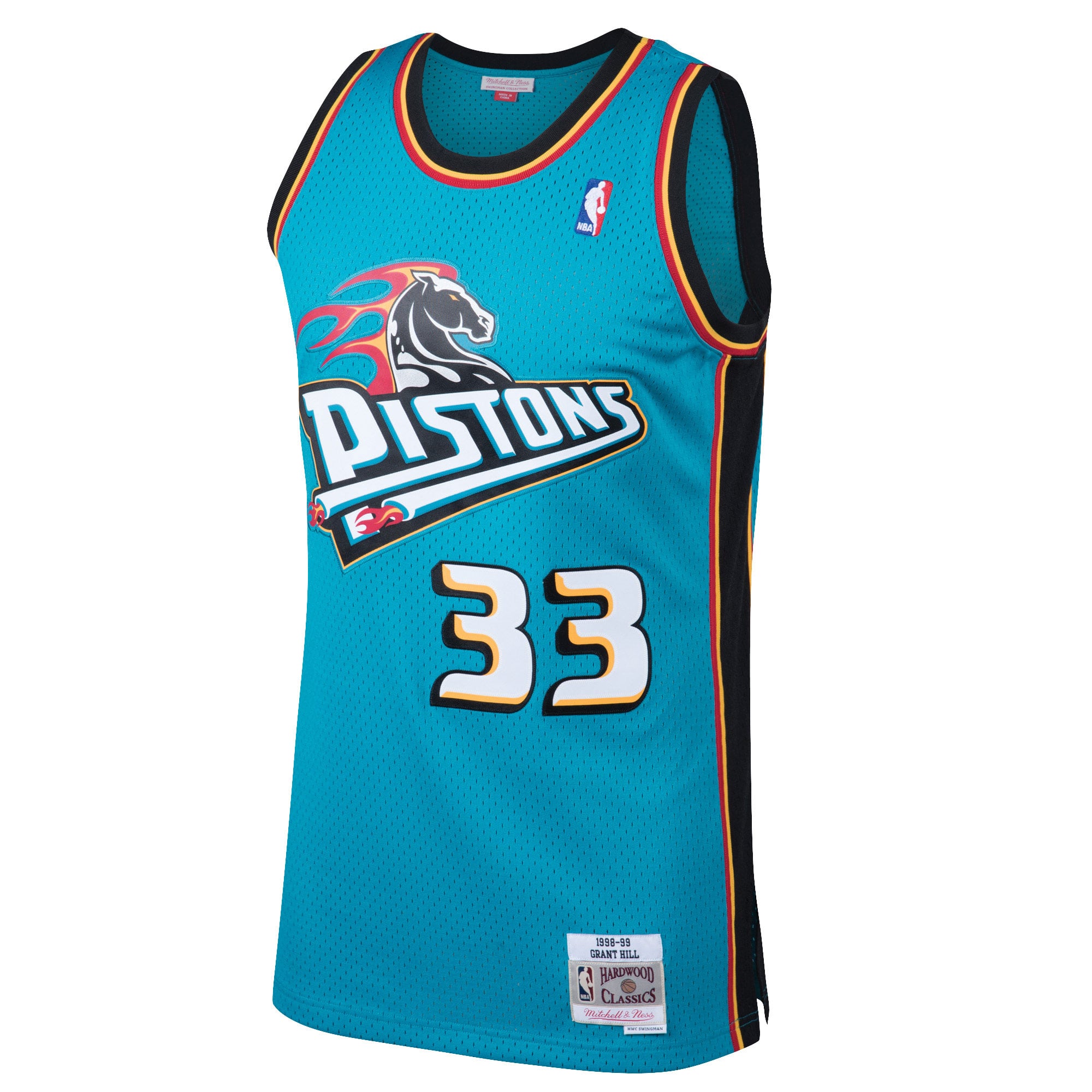 Maillot Swingman Mitchell & Ness Grant Hill sarcelle Detroit Pistons 1998/99 Hardwood Classics pour hommes