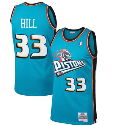 Grant Hill Detroit Pistons Mitchell & Ness 1998/99 Hardwood Classics Swingman Jersey - Teal
