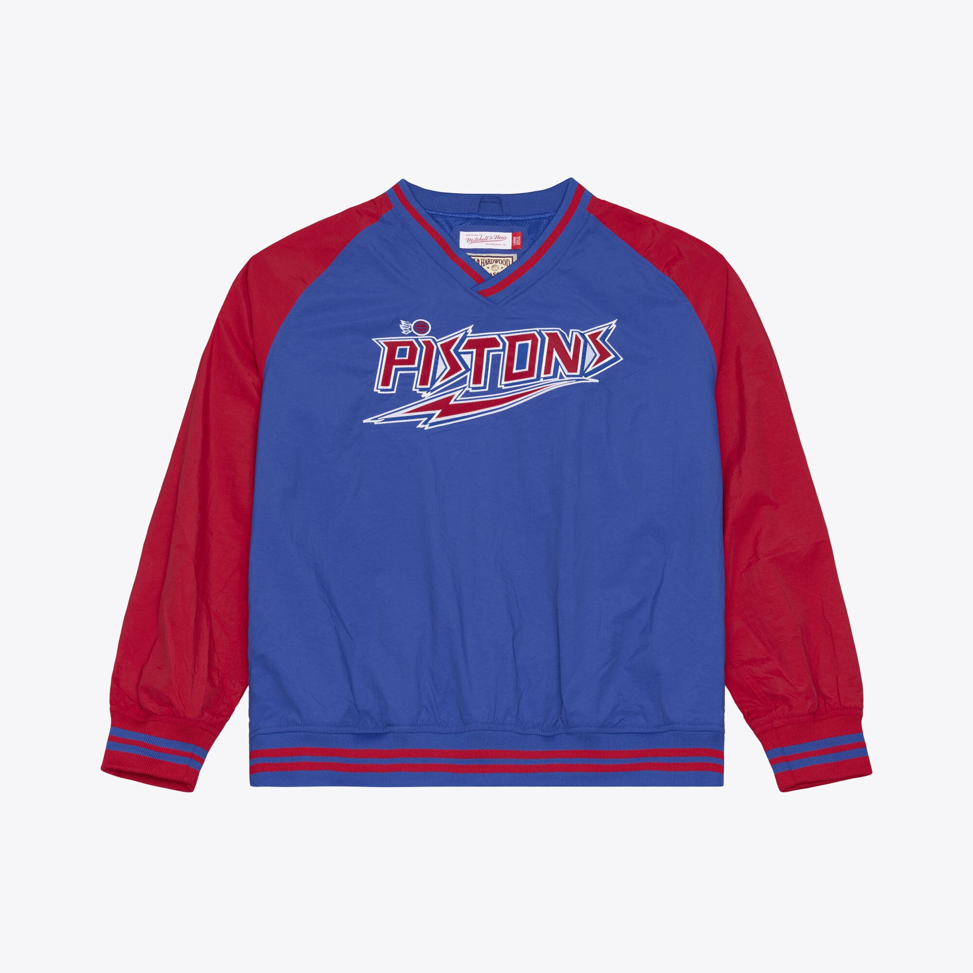 Veste pull classique à col en V Mitchell & Ness Royal Detroit Pistons pour homme