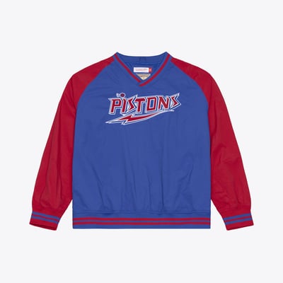  Detroit Pistons Mitchell & Ness Classic V-Neck Raglan Pullover - Royal