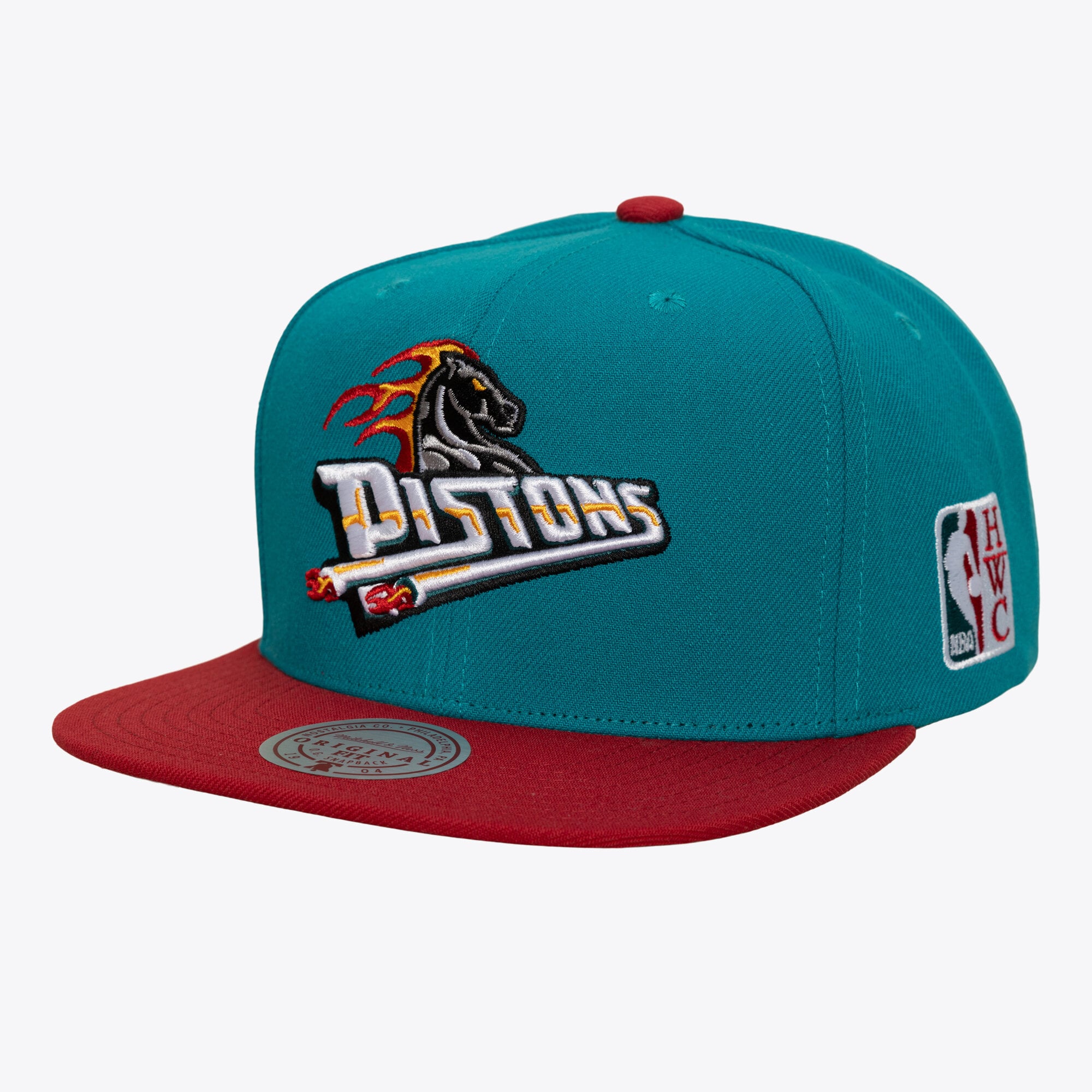 Men's Mitchell & Ness  Teal Detroit Pistons Hardwood Classics Legendary Home Snapback Hat
